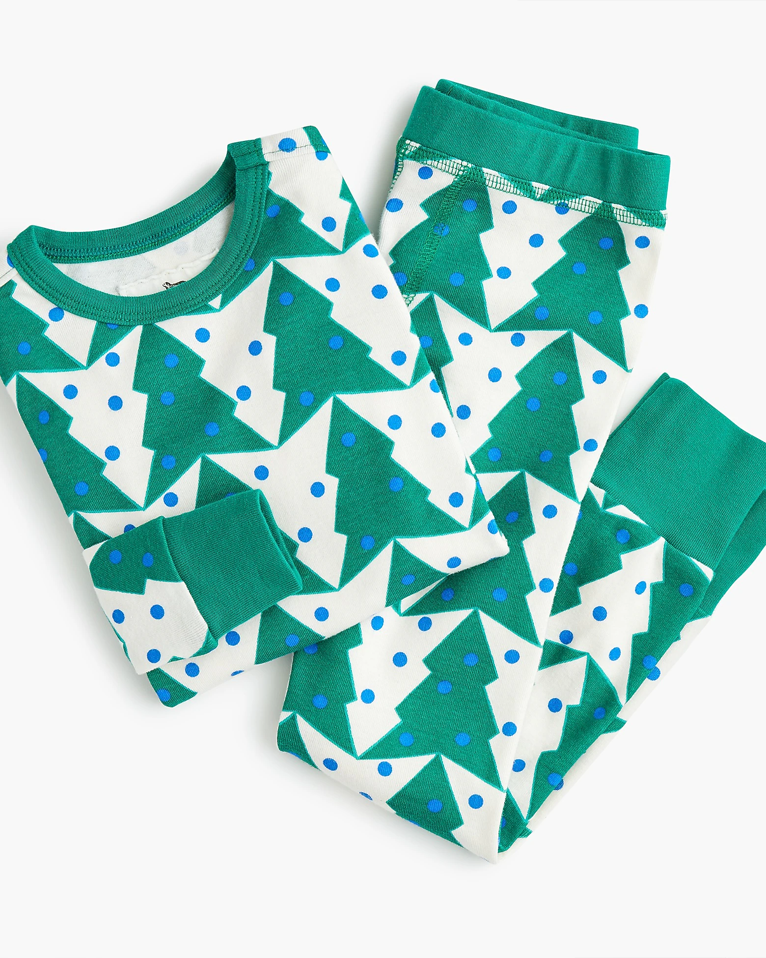 J.Crew Kids' long-sleeve cotton pajama set in tree print