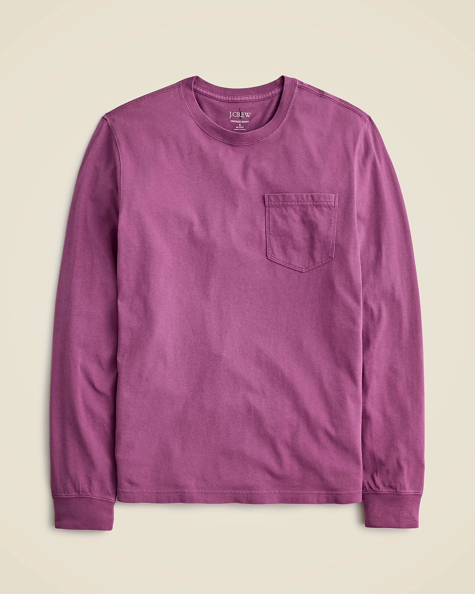 J.Crew Long-sleeve vintage-wash cotton pocket T-shirt