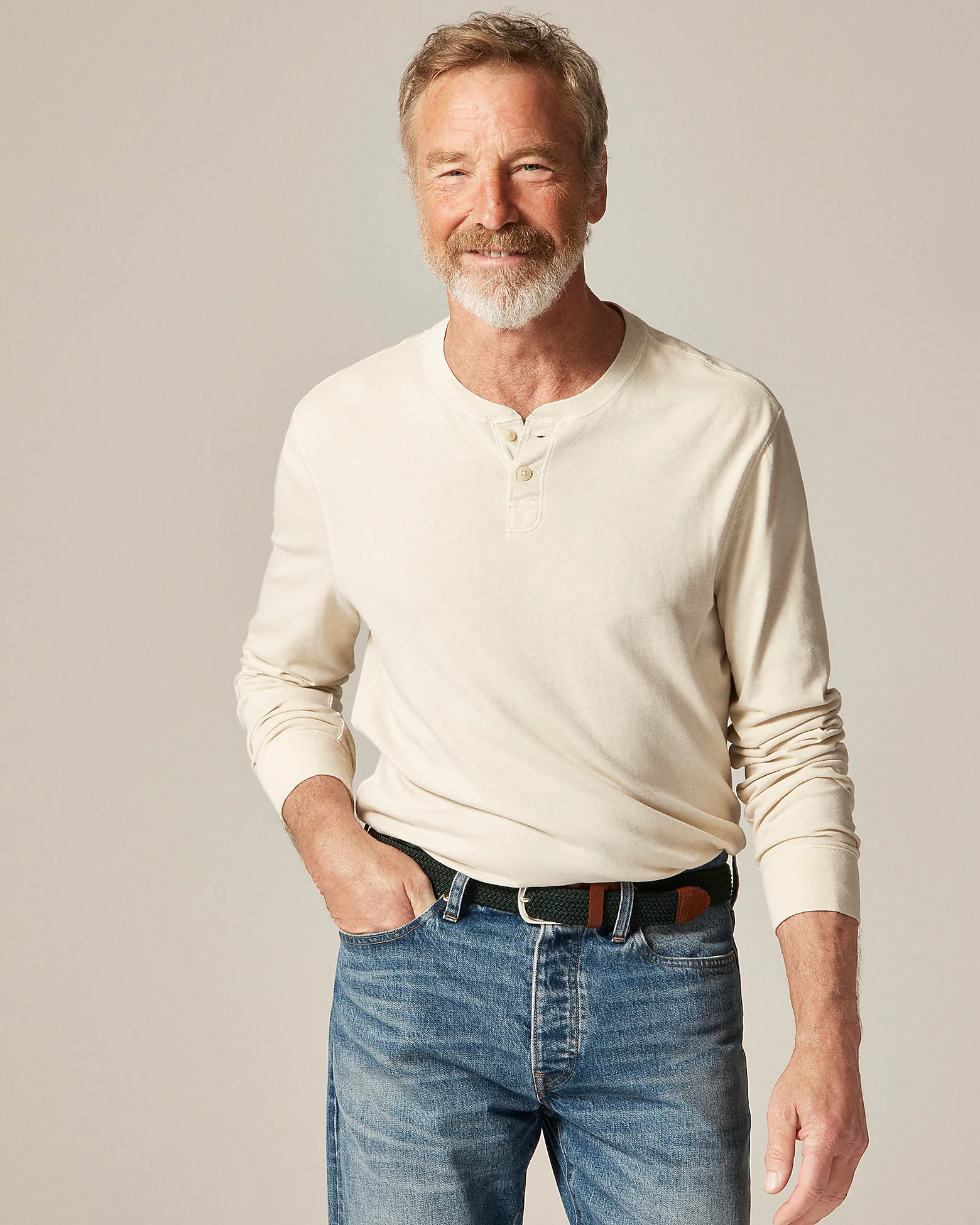 J.Crew Vintage-wash cotton henley