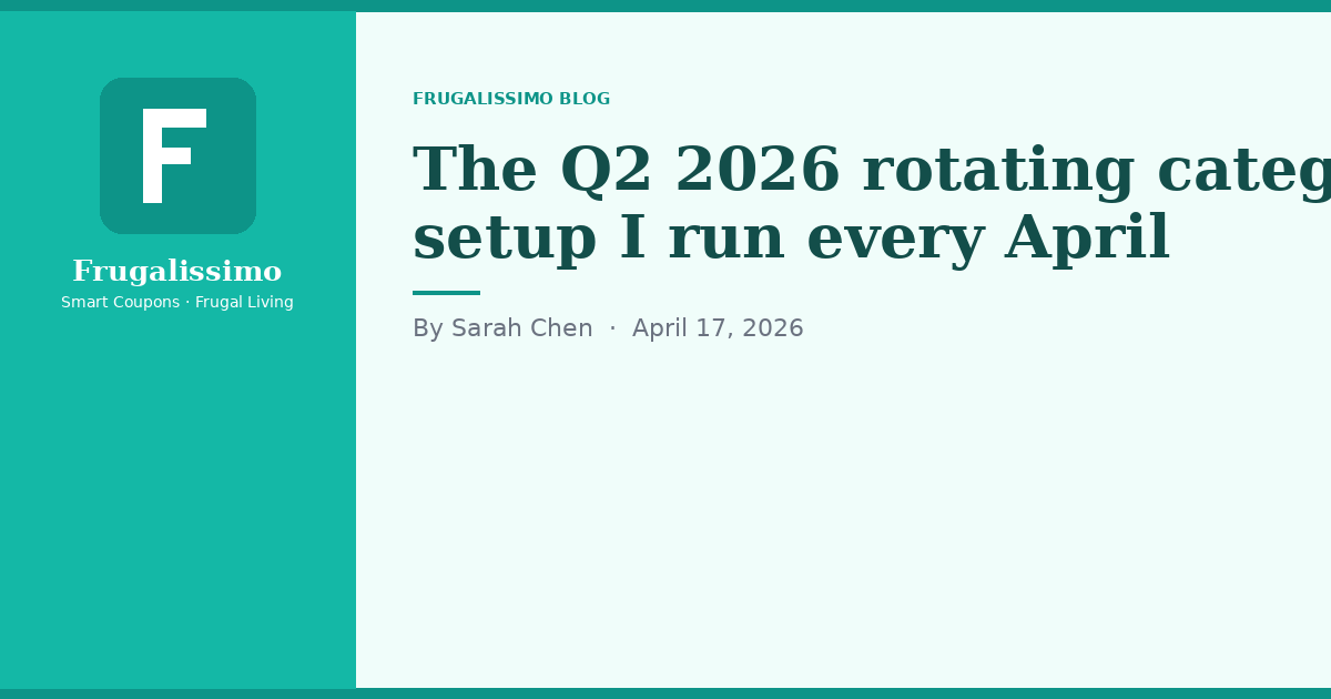 The Q2 2026 rotating category setup I run every April